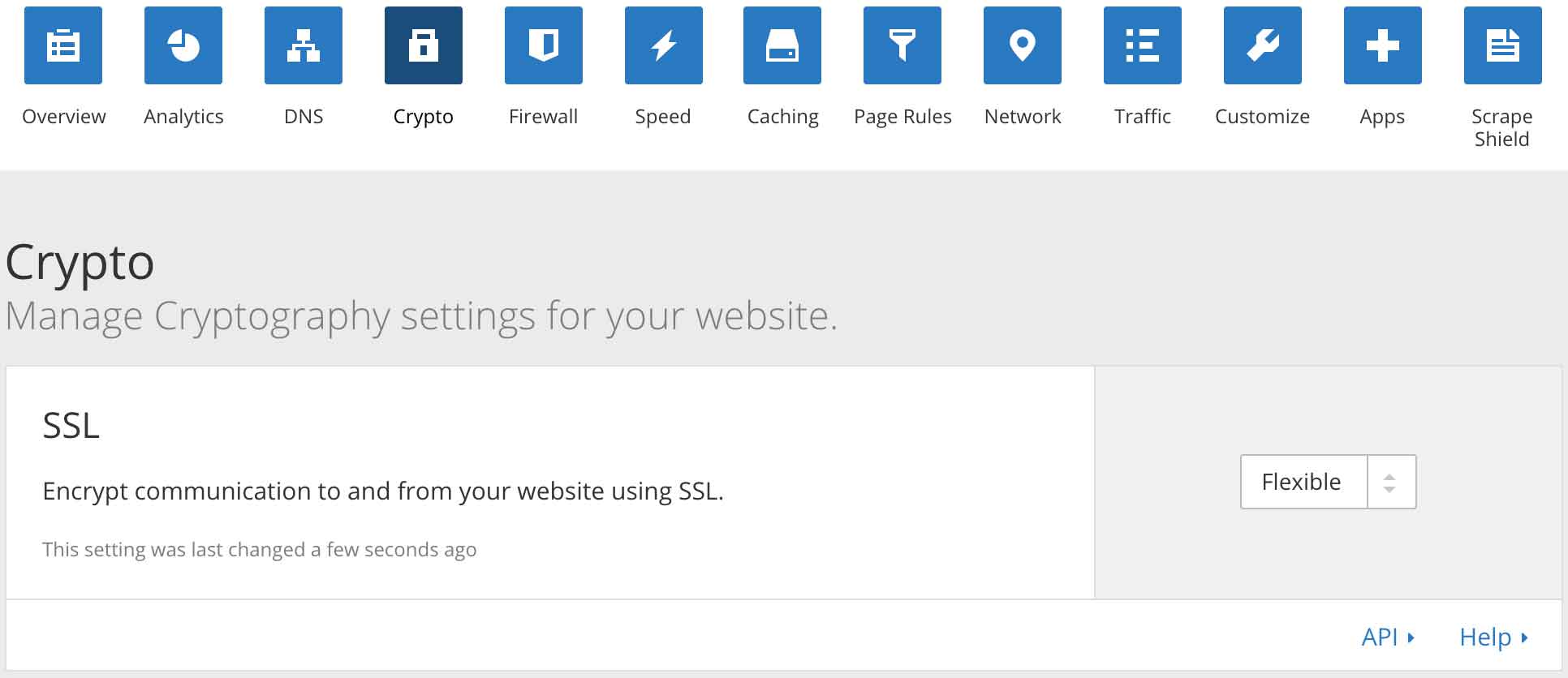 The CloudFlare Crypto tab.